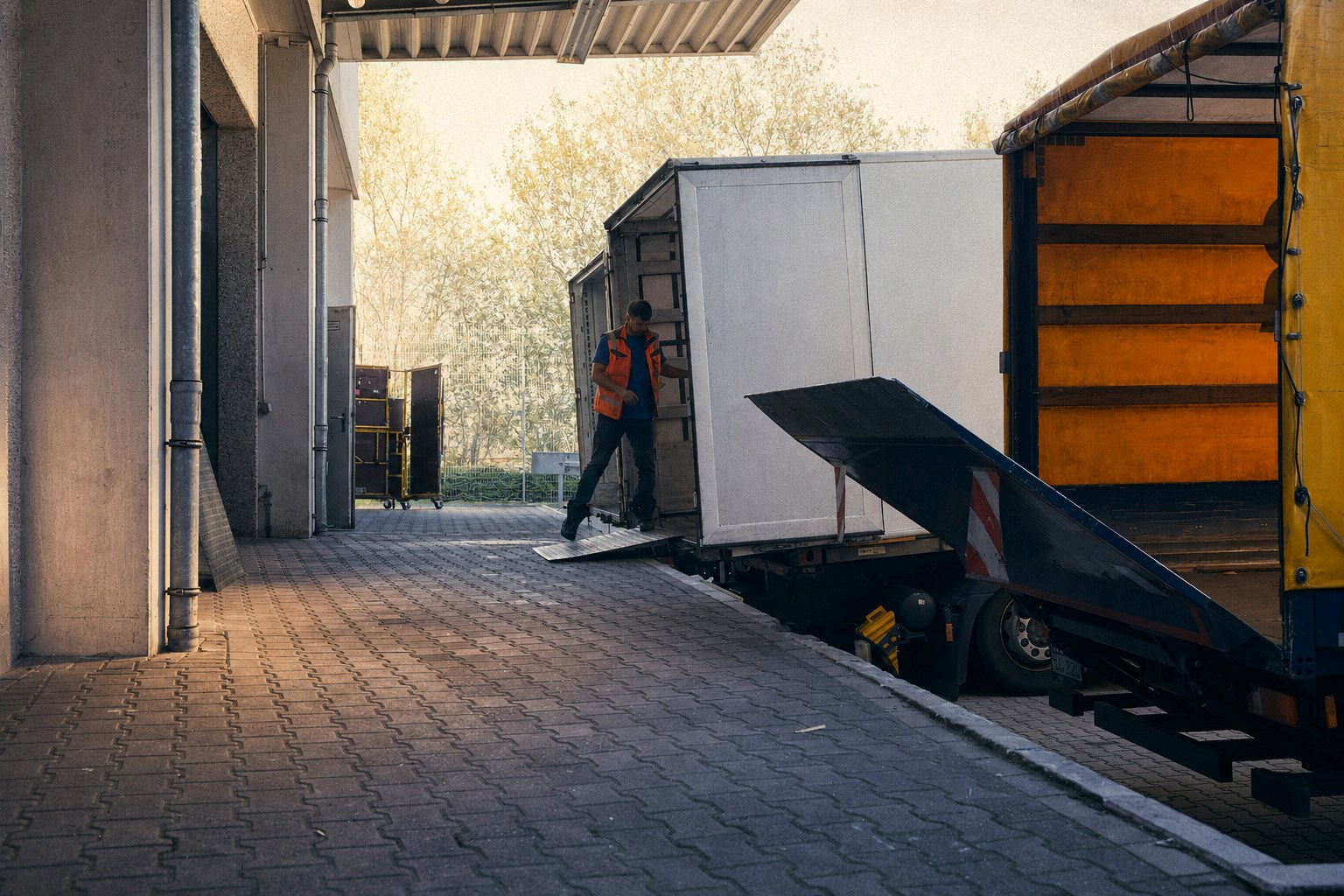 LKW-Andockung an der PST-Laderampe